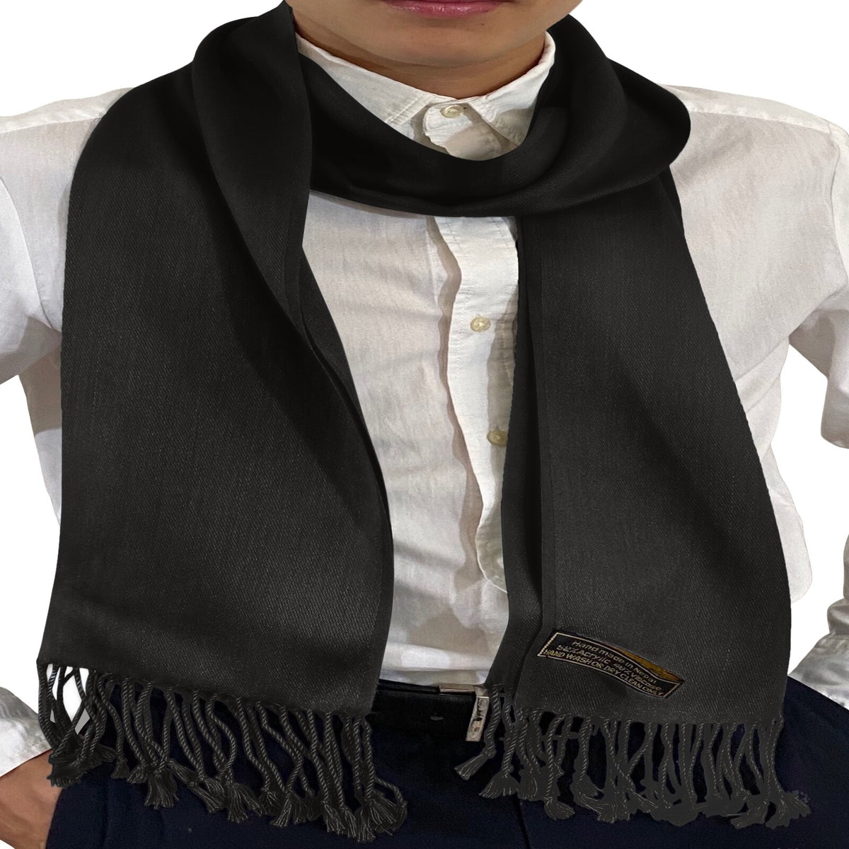 Men's Black Men'S Nepalese Solid Color Design Fashion Scarf Scarve - Tanoli & Co. © EST. 2024