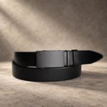 Men's Leather Ratchet Belt Automatic Buckle Black Adjustable - Tanoli & Co. © EST. 2024