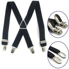Men's X-Shape Suspenders Elastic Strap Brace 4 Clips Adjustable Pa - Tanoli & Co. © EST. 2024