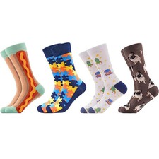 Men's 4 Pairs Men'S Dress Comfort Funky Novelty Colorful Patterned - Tanoli & Co. © EST. 2024