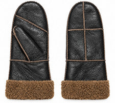 Womens Genuine Sheepskin Patch Leather Mittens - Tanoli & Co. © EST. 2024
