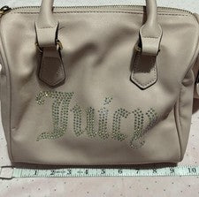 Juicy Couture Beige Logo Rhinestone Satchel Handbag, Small - Tanoli & Co. © EST. 2024