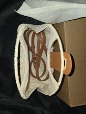 Kurava Woven Straw Crossbody Handbag Beige/Brown Turn Lock G - Tanoli & Co. © EST. 2024