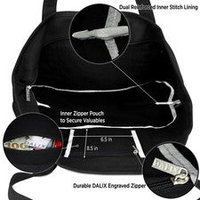 Dalix Womens 23" Deluxe 24 Oz. Cotton Canvas Tote Bag Zipper - Tanoli & Co. © EST. 2024