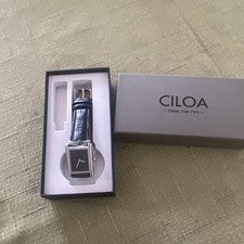Ciloa Rectangle Quartz Dress Watch Black Dial Leather Strap - Tanoli & Co. © EST. 2024