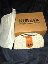 Kurava Woven Straw Crossbody Handbag Beige/Brown Turn Lock G - Tanoli & Co. © EST. 2024