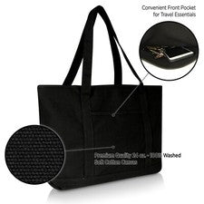 Dalix Womens 23" Deluxe 24 Oz. Cotton Canvas Tote Bag Zipper - Tanoli & Co. © EST. 2024