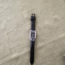 Ciloa Rectangle Quartz Dress Watch Black Dial Leather Strap - Tanoli & Co. © EST. 2024