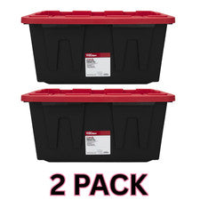 Hyper Tough 27 Gallon Storage Bin W/ Snap Lid, Black/Red Hea - Tanoli & Co. © EST. 2024