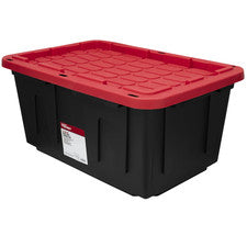 Hyper Tough 27 Gallon Storage Bin W/ Snap Lid, Black/Red Hea - Tanoli & Co. © EST. 2024