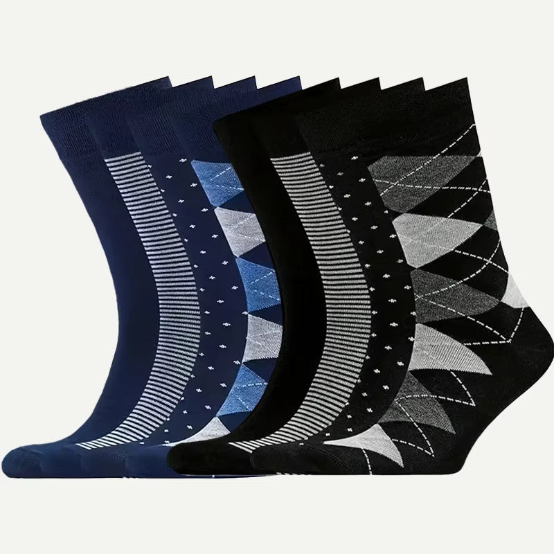 Men's 4/8 Pairs Men'S Diamond Pattern Mid Calf Socks, Soft Breatha - Tanoli & Co. © EST. 2024